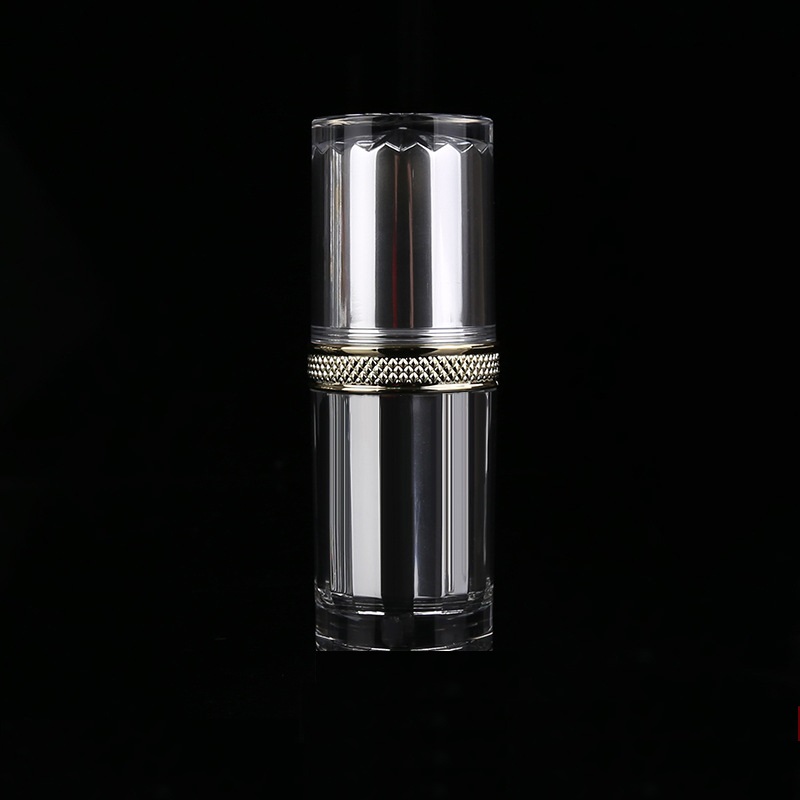 Silver acrylic airless bottle