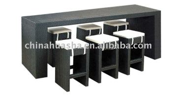 MODERN OUTDOOR WICKER BAR SET