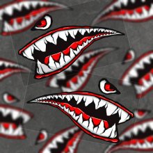 Shark Mouth Teeth Reflective Vinyl Stickers for Cars, Trucks, and More