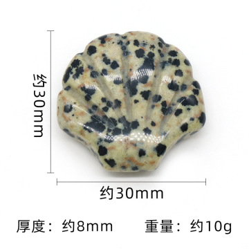 Natural stone pendant scallop shaped pendant