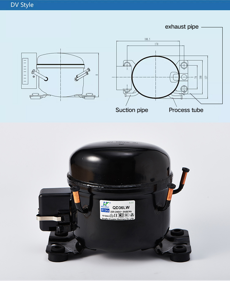 R134a QD36LW 1/9HP Water Dispenser Compressor