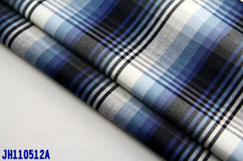 CVC check twill woven fabric