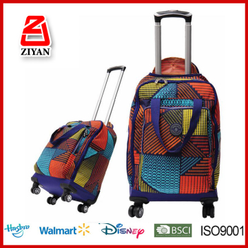 New Design Black Polyester Waterproof Travel Backpack Bag Trolley Luggage