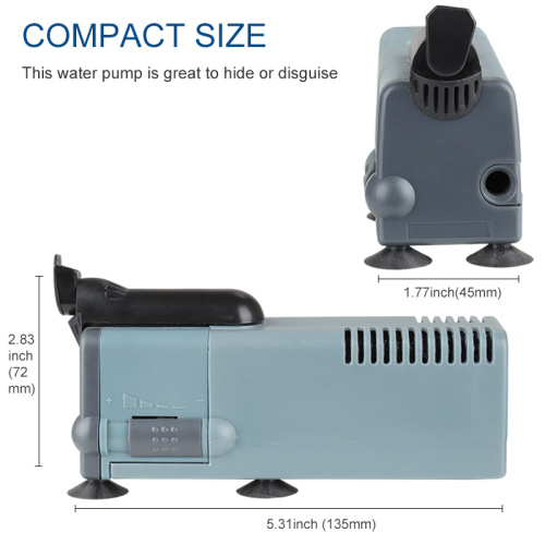 Heto 132GPH सबमर्सिबल पंप (500L / H, 10W), 1.64 फीट हाई लिफ्ट के साथ क्विट वाटर पंप, 6ft पावर कॉर्ड के साथ एक्वेरियम पंप