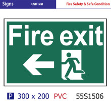 pvc board Fire exit sign glow in the dark emergency lignt fire exit safety sign