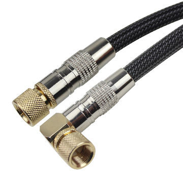 RG59/RG6 Coaxial Cable, F Quick Plug to F Quick Plug Angle