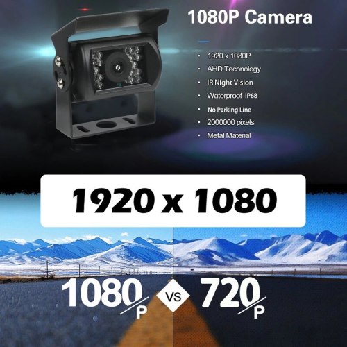 Gece Görüşü Kızılötesi Araba Kamerası 1080p Kara Kutu HD Araba Gözetim Kamerası RV Kameralar Araçlar İçin