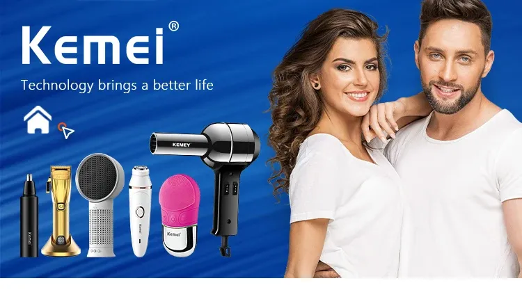 Professional Grooming Kit Hair Cutting Trimmer Kemei Km-1056 Stainless Steel Blade Multi-Gear Quiet Rechargeable Easy Clean for Home Salon