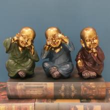 Wholesale Resin Buddha Statue Baby Monk Figurines for Home Decoration