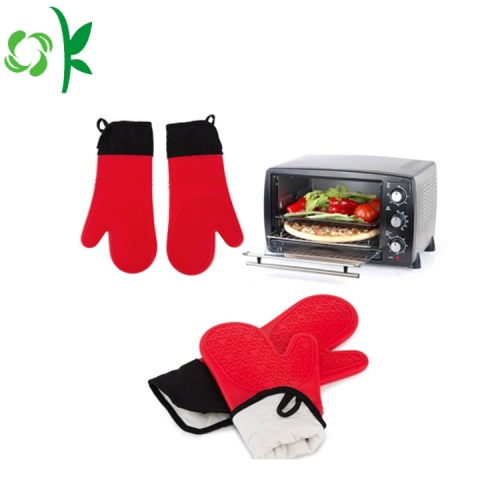 Silicona Chrstmas Horno Mitts Guantes de cocina gruesos