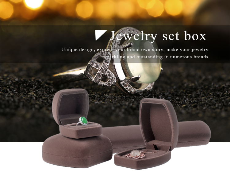 Custom logo luxury gift jewelry box velvet packaging box