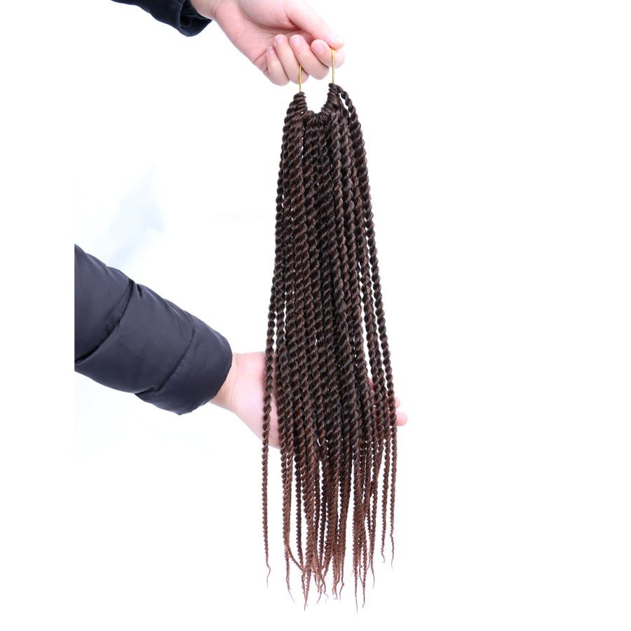 Hot sell 18 inch 30 stands wholesale Crochet Braids  Ombre synthetic crochet extension Senegalese twist hair senegalese twists