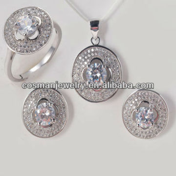 CZ fashion jewelry sets with micro pave setting