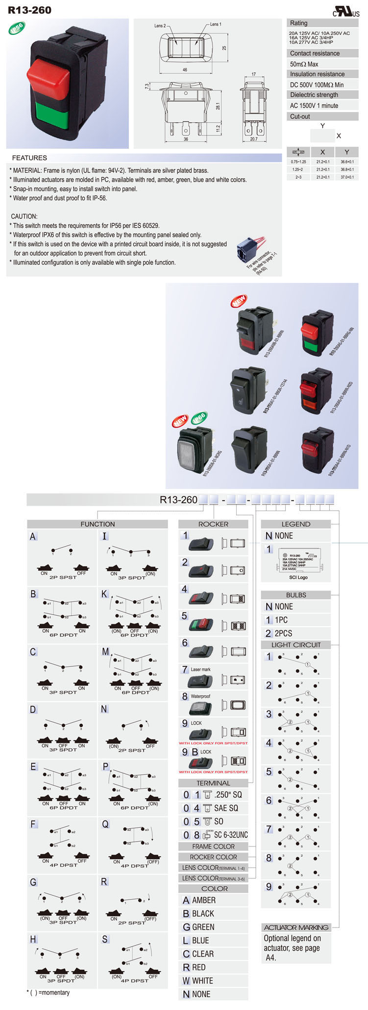 IP66 Rocker Switches