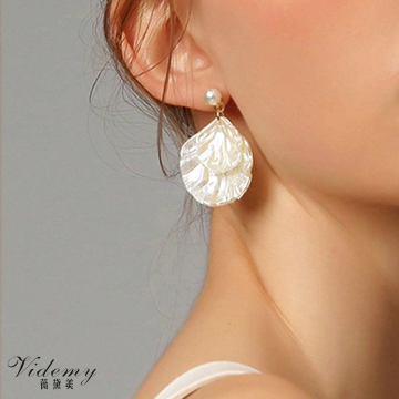 Boho Double Shell Petal Stud Earrings Collection