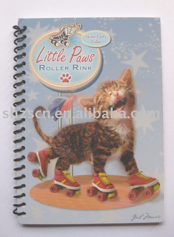 spiral note book/cartoon cover exercise book/3D cover notebook/plastic cover spiral exercise book