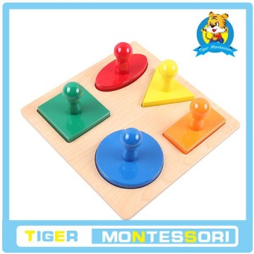 Tiger Montessori Materials I170 5 Shapes Puzzle Other Educational Kids Toy