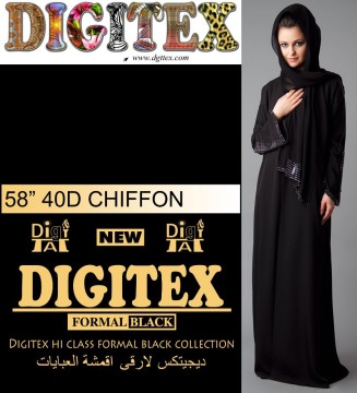 40D WOOL CHIFFON FORMAL BLACK
