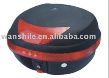 black plastic motorcycle rear box