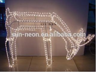 Outdoor Commercial Holiday Time Led Rope Light Reindeer