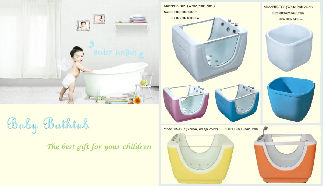 Eco Friendly Baby Small Jetted Whirlpool with Seat Oval Bathtub