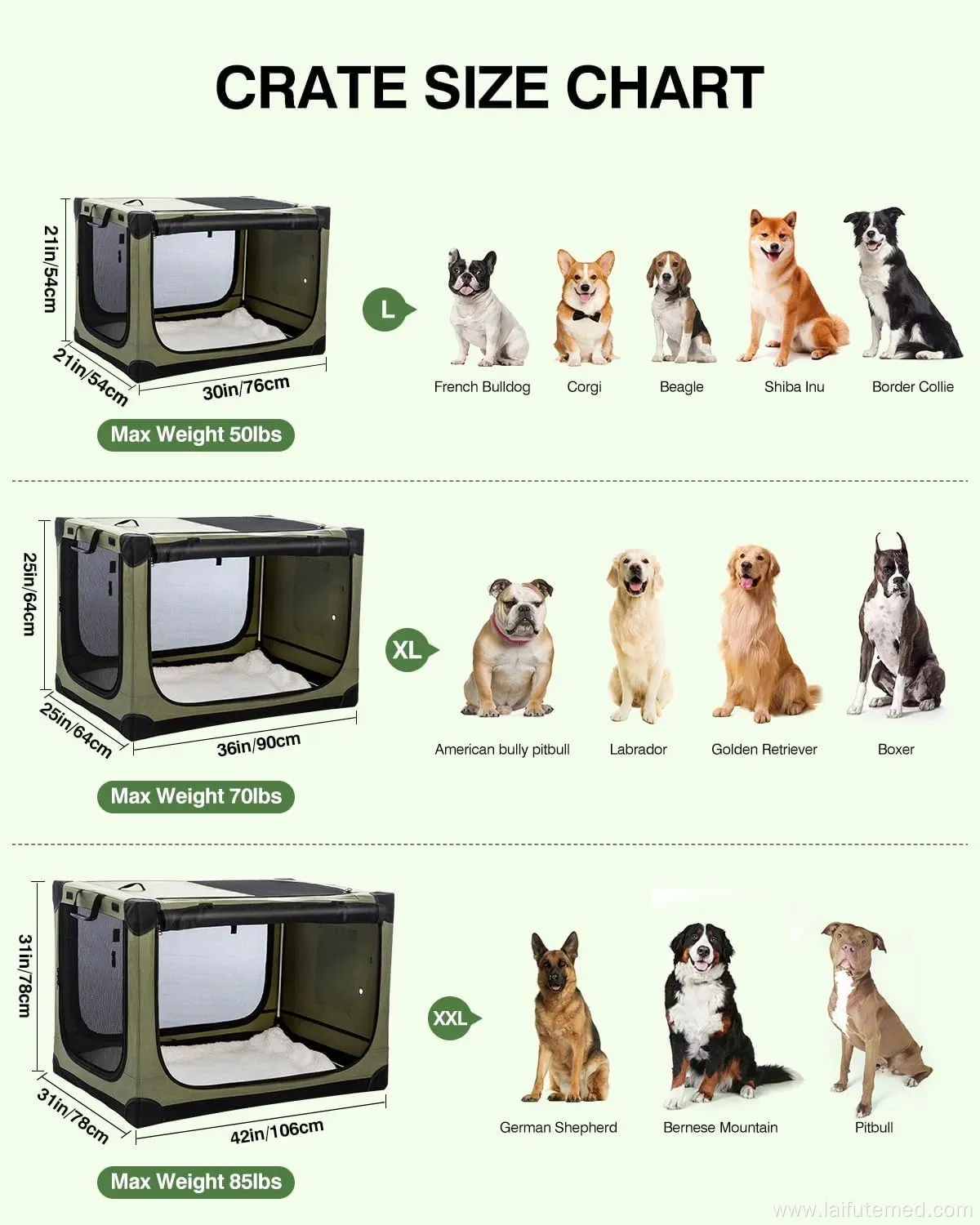 Brighthomey 36 Inch Collapsible Travel Crate for Medium to Large Dogs