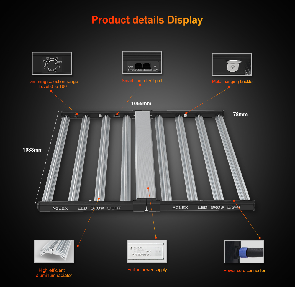 LED Spider Grow Light Bar 1000W Πλήρες φάσμα