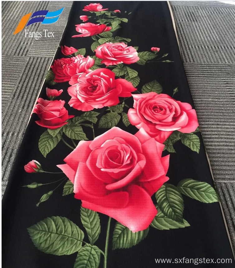 100% Polyester British Line Flower Printed Dress Fabric