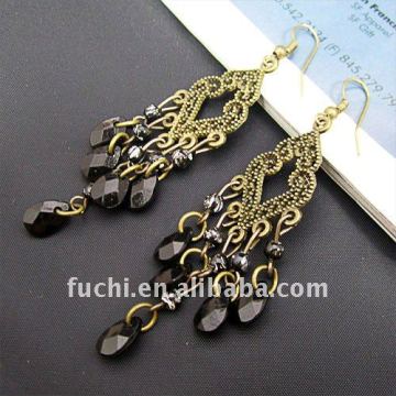 Fashion earring/alloy earring/acrylic beads charm earring