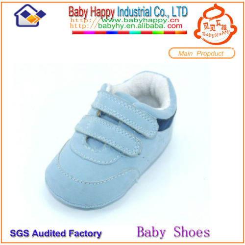 Wholesale suede leather blue baby shoe
