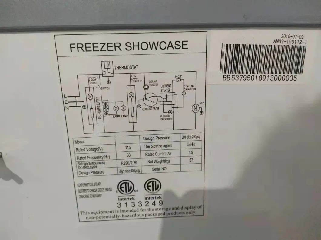 Professional Freezer Manufacturer R290 Refrigerant Commercial Display Freezer