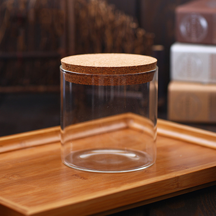 high quality 250 ml glass jar with airtight wood lid kichen storage jar