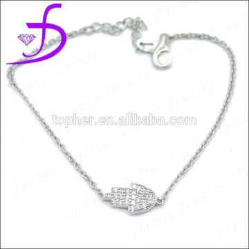 Wholesale 925 sterling silver hamsa charm bracelet