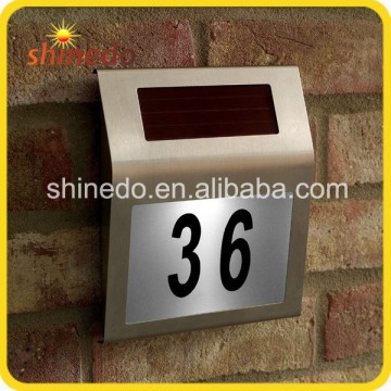 Powerful Stainless steel led solar door number light