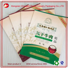 China supplier back sealed kraft paper beef jerky bag