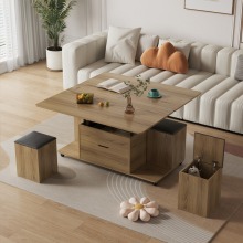 Convertible Extendable Wood Okey Desk Coffee Table