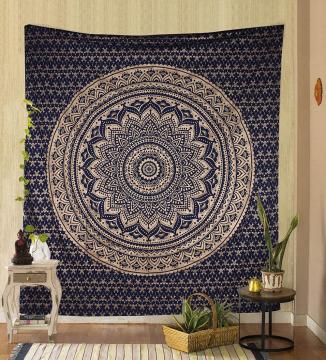 Full Moon Ocean Tapestry Hanging Moonlight Garden Tapestry