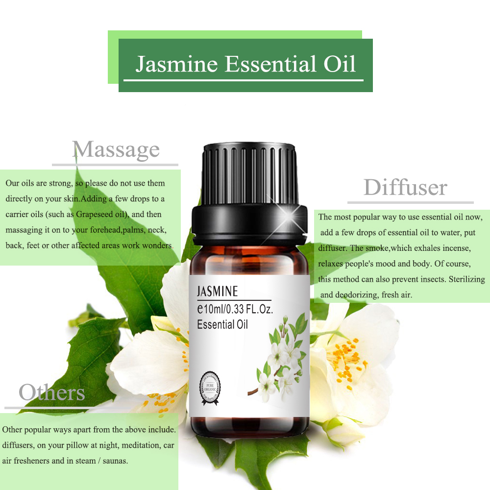 Etiqueta privada 100pure skincare jasmine masaje de aceite esencial