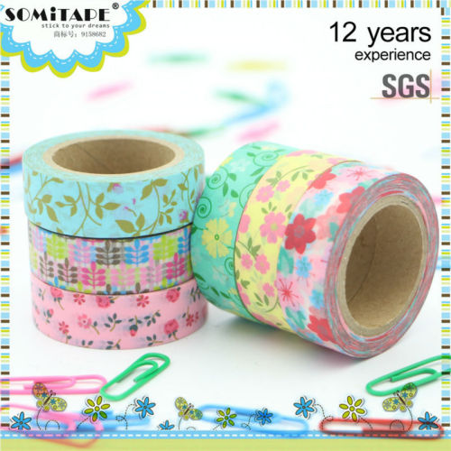 Floral design free samples box washi masking tape/japanese washi masking tape/waterproof washi masking tape