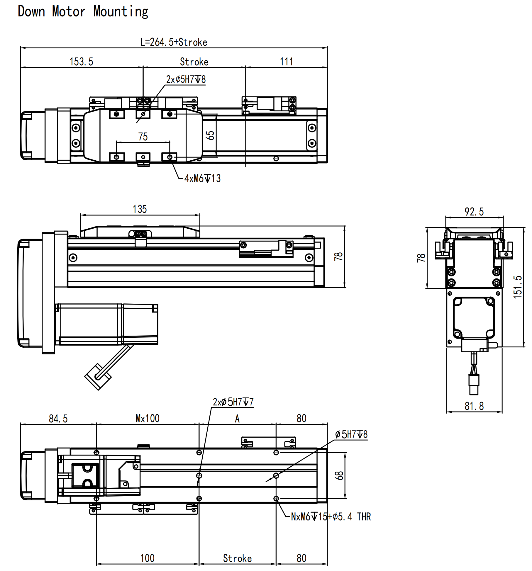 ATH80 linear module down mount