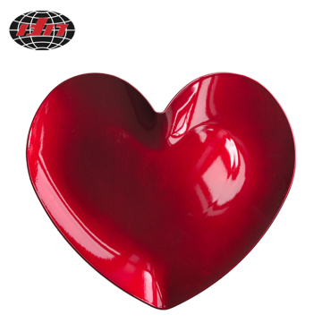 Red Romantic Heart-Shaped Plastic Charger Plate