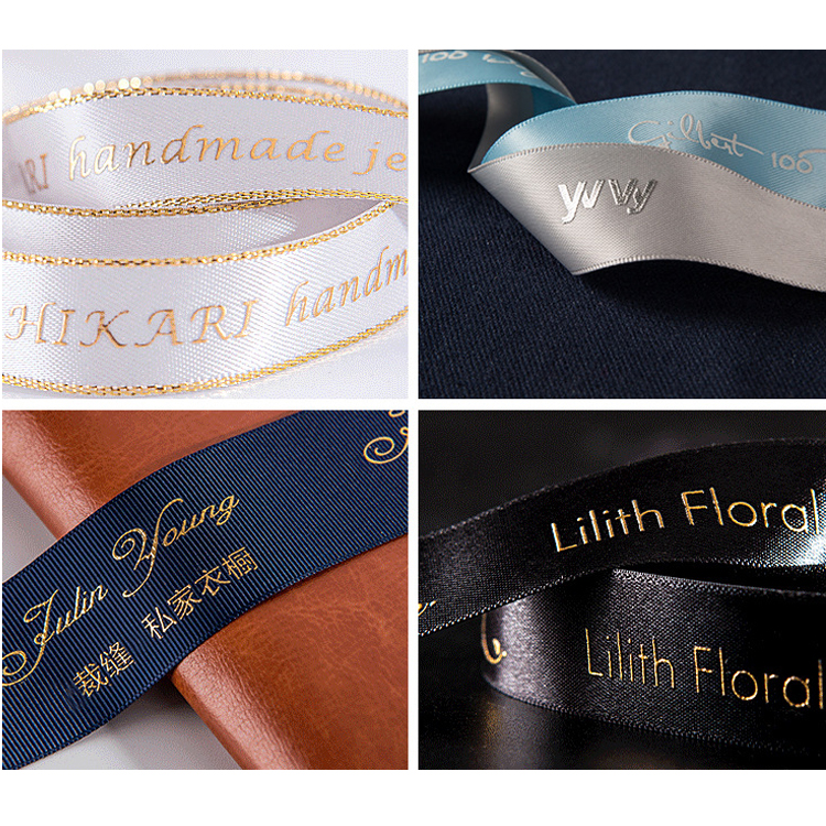 Brand Name Ribbons Silk 100% Polyester Satin Ribbon Custom Logo Printed for craft