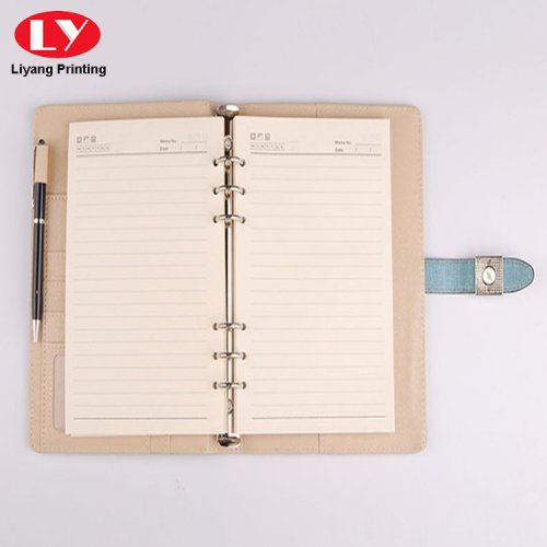 classic leather folder notebook with metal lock