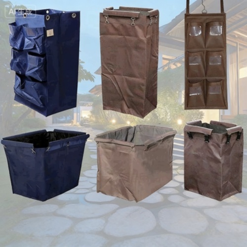Durable Cleaning Trolley with Multiple Storage Compartments