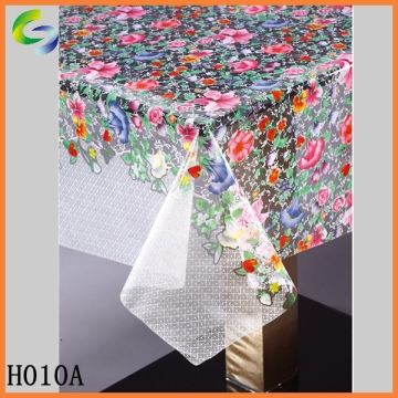 Waterproof durable clear printed plastic tablecloth