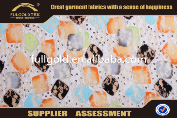 Wholesale Colorful Spandex Polyester Burnt-out Printed Fabric Use Of Scarf / Upholstery