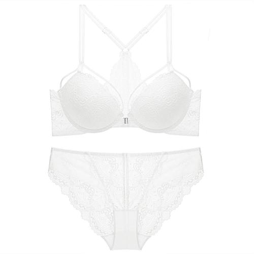 Ensemble de soutien-gorge en dentelle avec fermeture à l&#39;avant et au dos Beauty