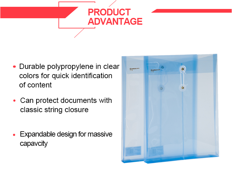 pp plastic document file holder a4 clear file envelope with button