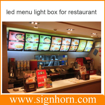 indoor menu board wall hanging led restaurant menu board