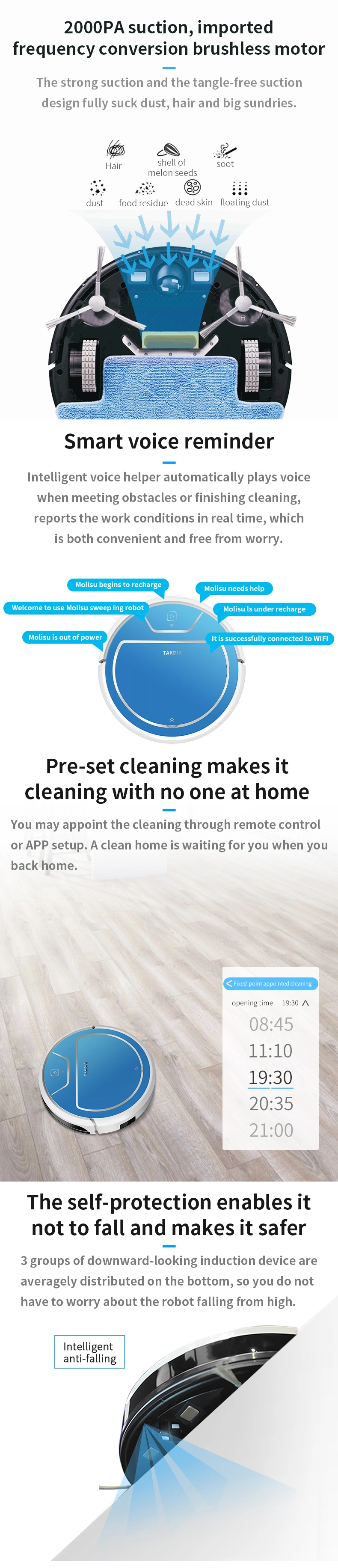 Best Gyroscope Navigation Smart Robot Cleaning Vacuum Cleaner and Smart Sweeping Robot